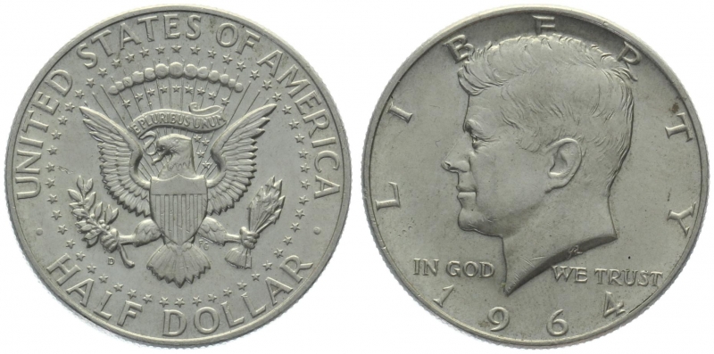 USA 1/2 Dollar 1964 - Kennedy - Lot mit 10 Stück